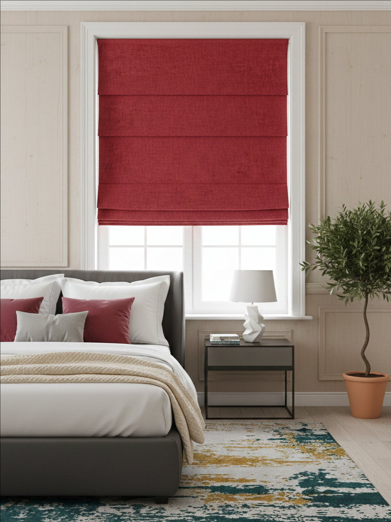 Dusk Red Blackout Roman Shade