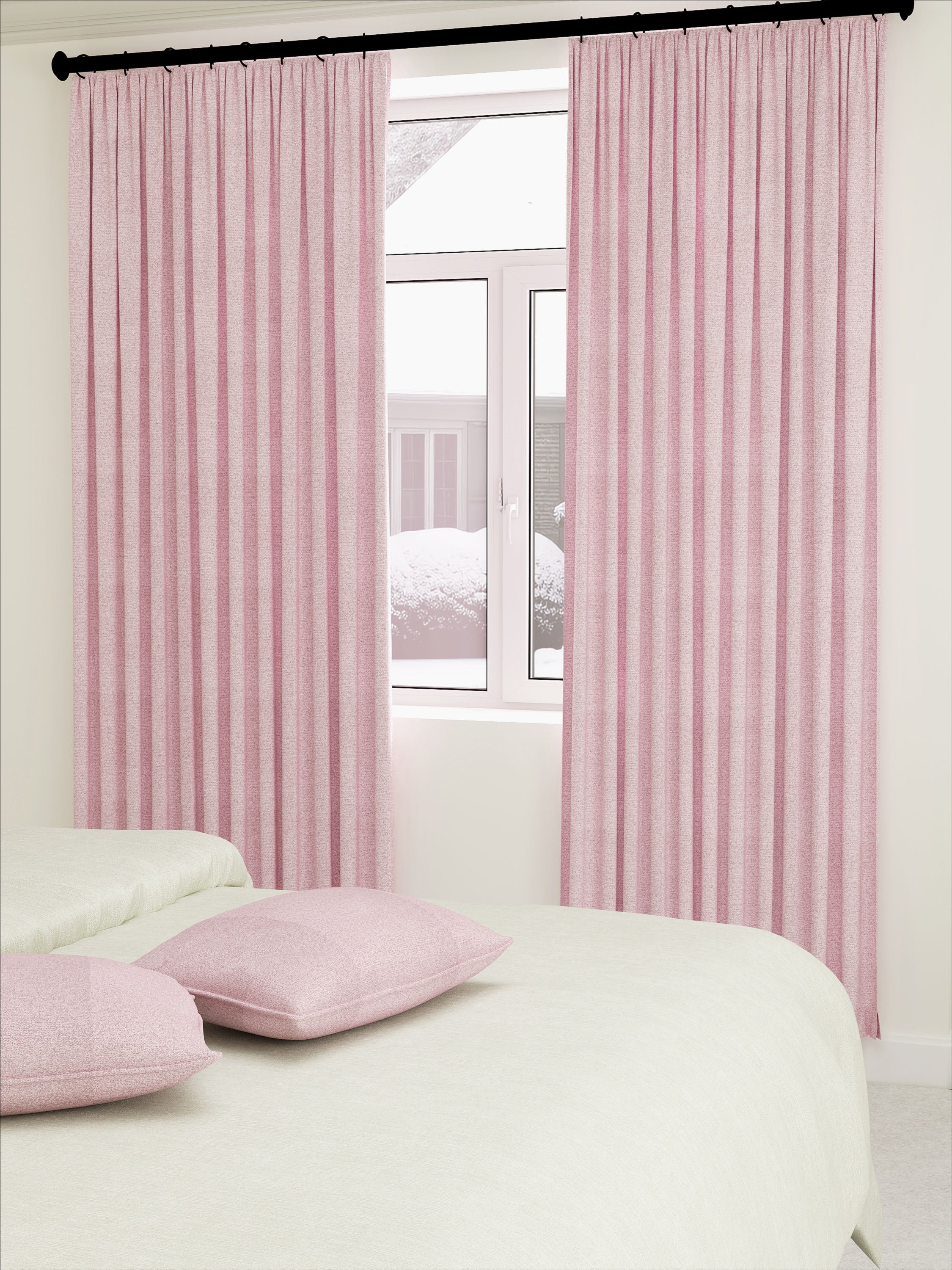 Woven Cotton Morandi Pink Blackout Drape