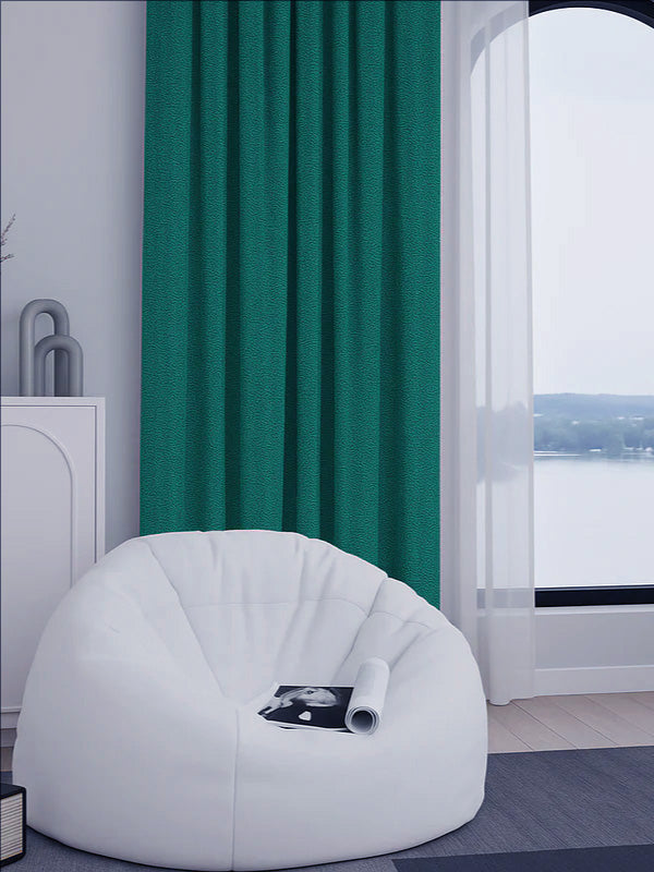 Woven Cotton Morandi Pine green Blackout Drape