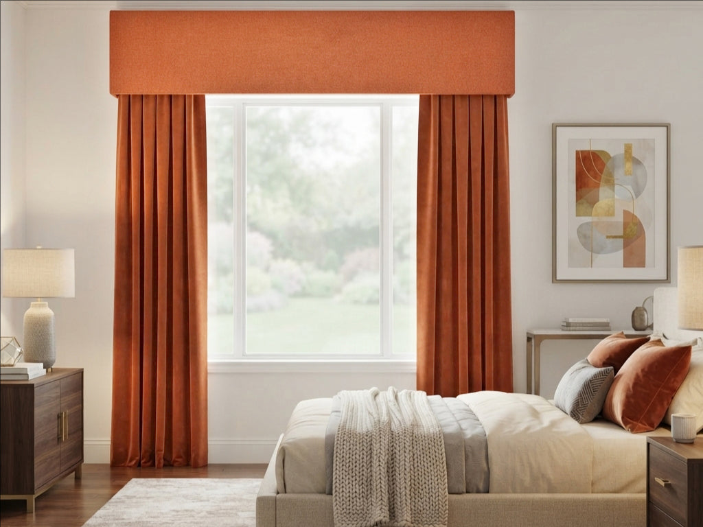 Woven Cotton Morandi Orange Blackout Valance