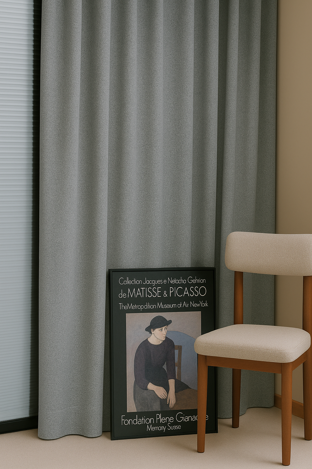 Woven Cotton Morandi Pebble Blackout Drape
