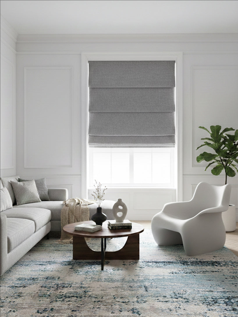 Woven Cotton Morandi Pebble Blackout Roman Shade