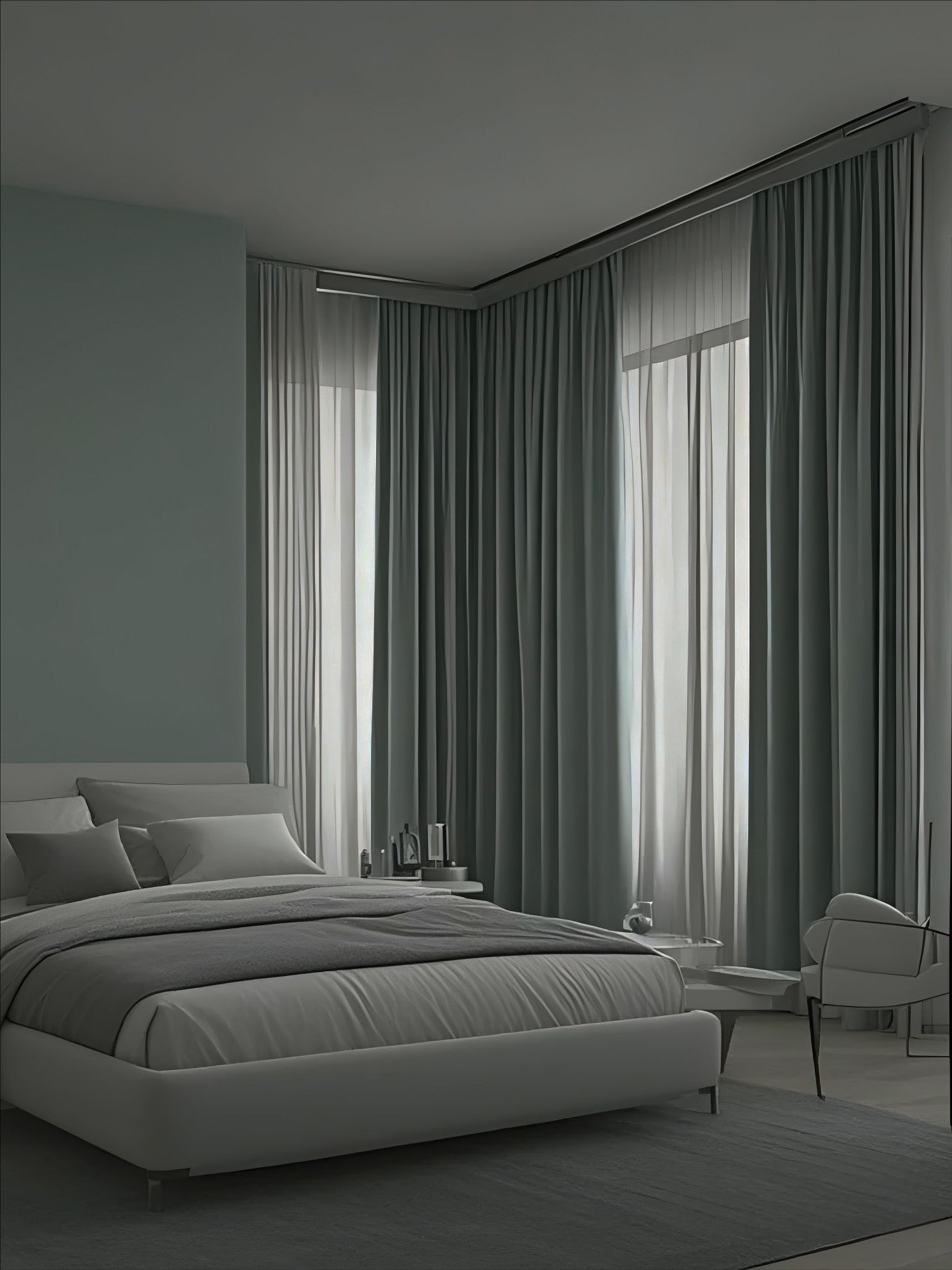 Velvet Deep Grey Drape