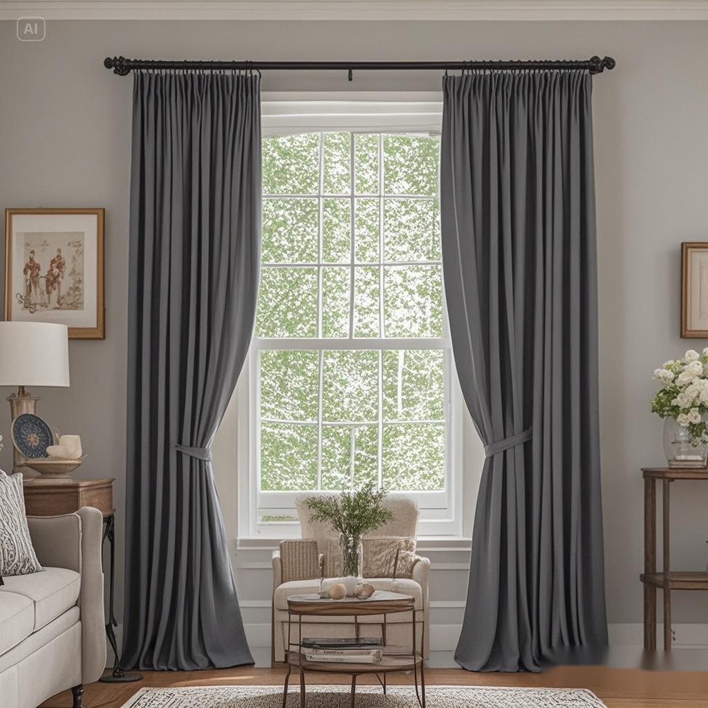 Velvet Dark Grey Drape