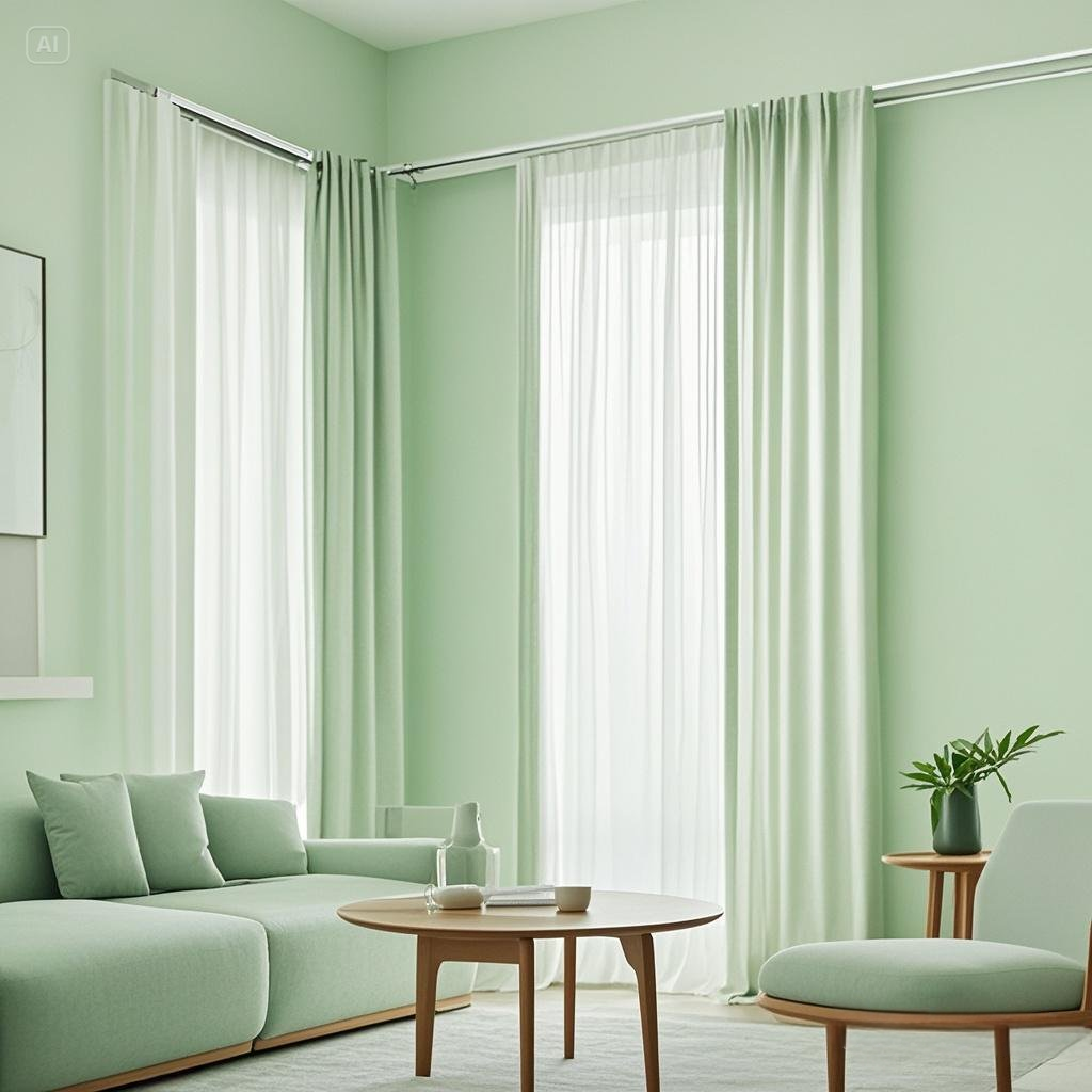 Velvet Fresh Green Drape