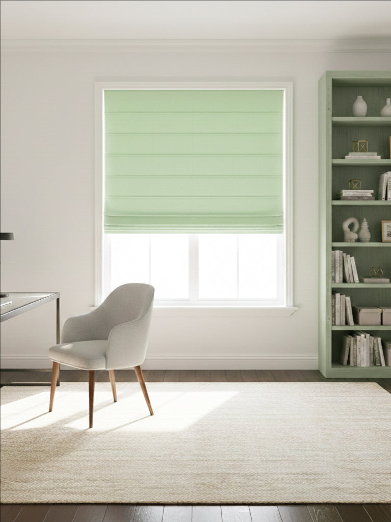 Velvet Fresh Green Roman Shade