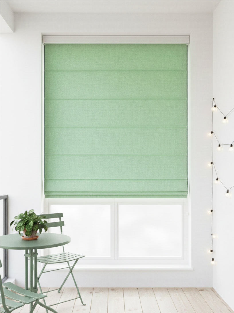 Velvet Green Roman Shade
