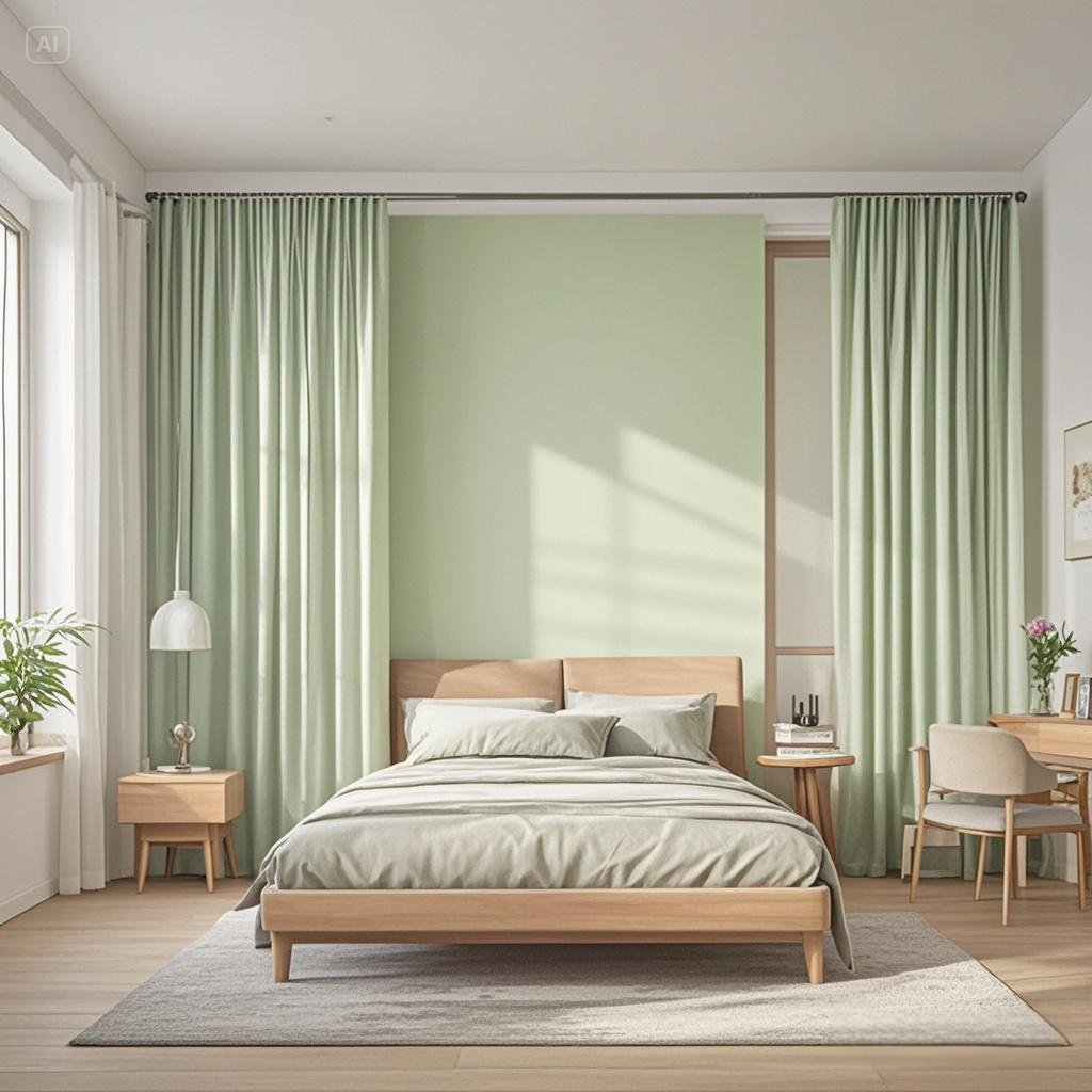 Velvet Grass Green Drape