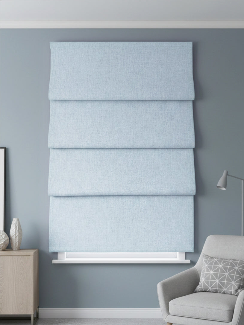 Velvet Pale Blue Roman Shade
