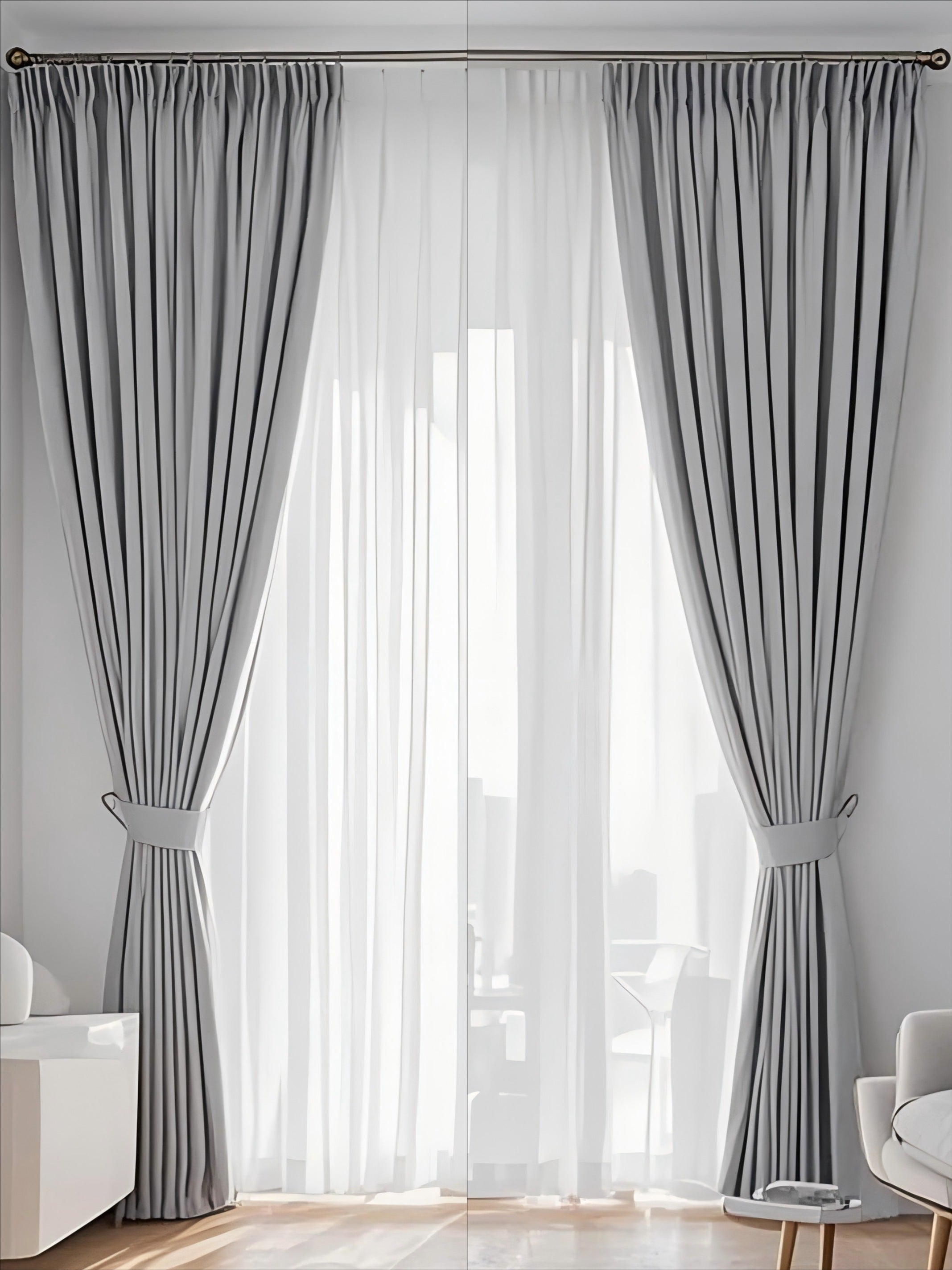 Velvet Seagull Grey Drape