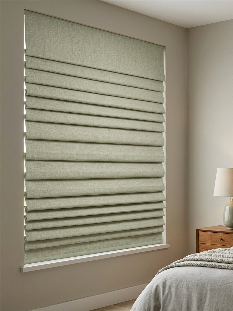 Premium Linen Oatmeal Roman Shade