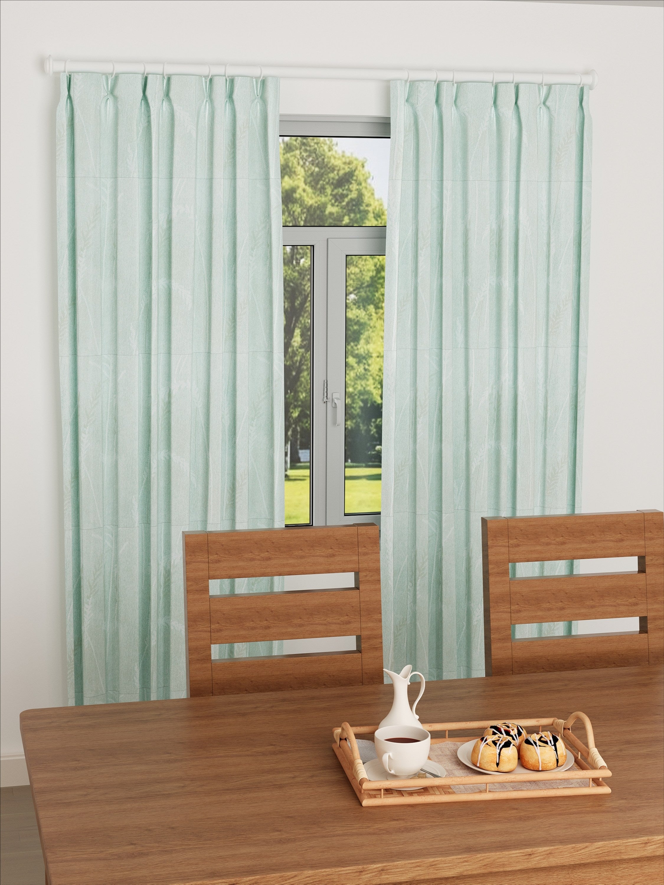 Velvet Blue Green Grass Drape