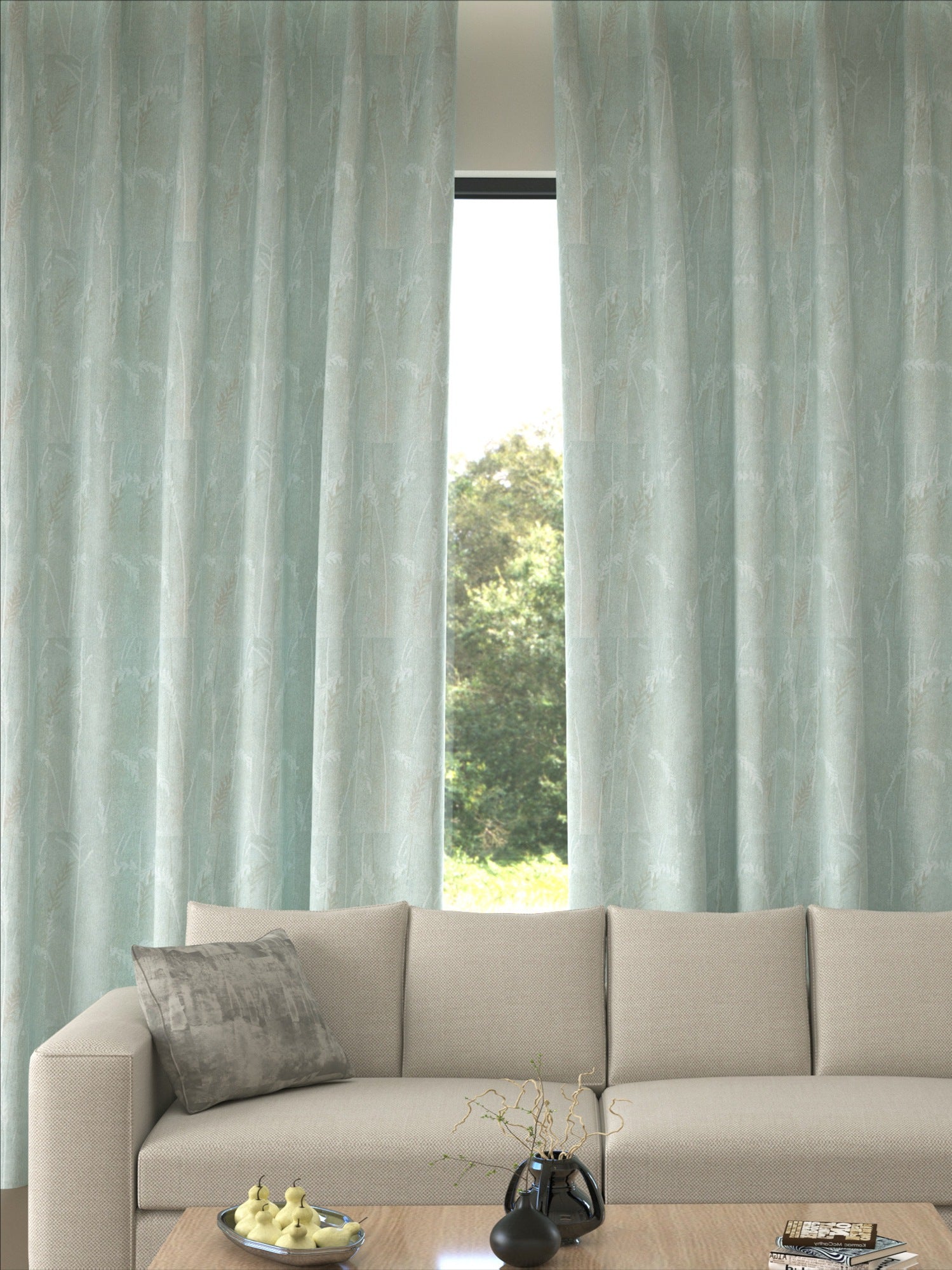 Velvet River Green Grass Drape