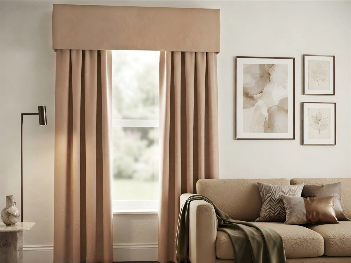 Velvet Brown Leaves Valance