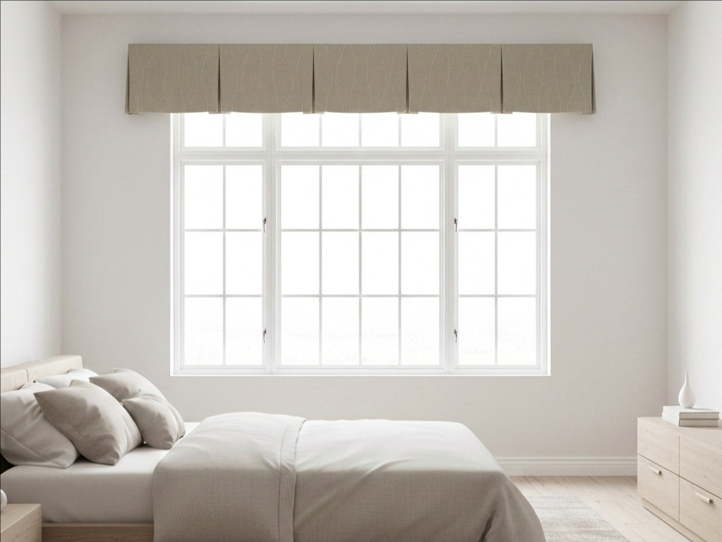 Velvet Deep Beige Leaves Valance