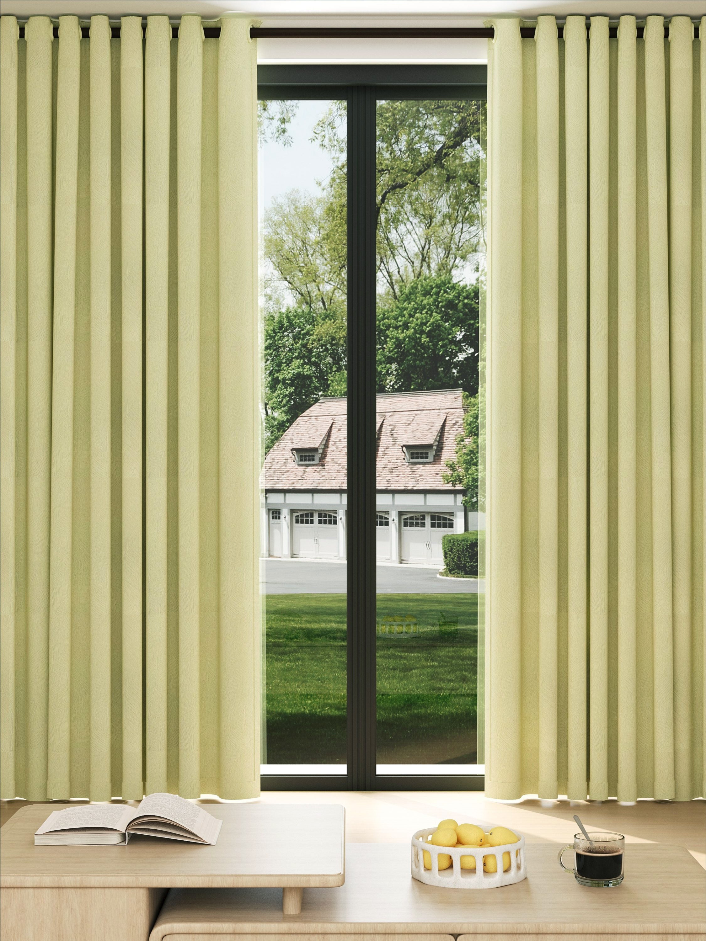 Velvet Grass Green Leaves Drape