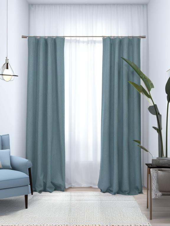 Velvet Blue Leaves Drape