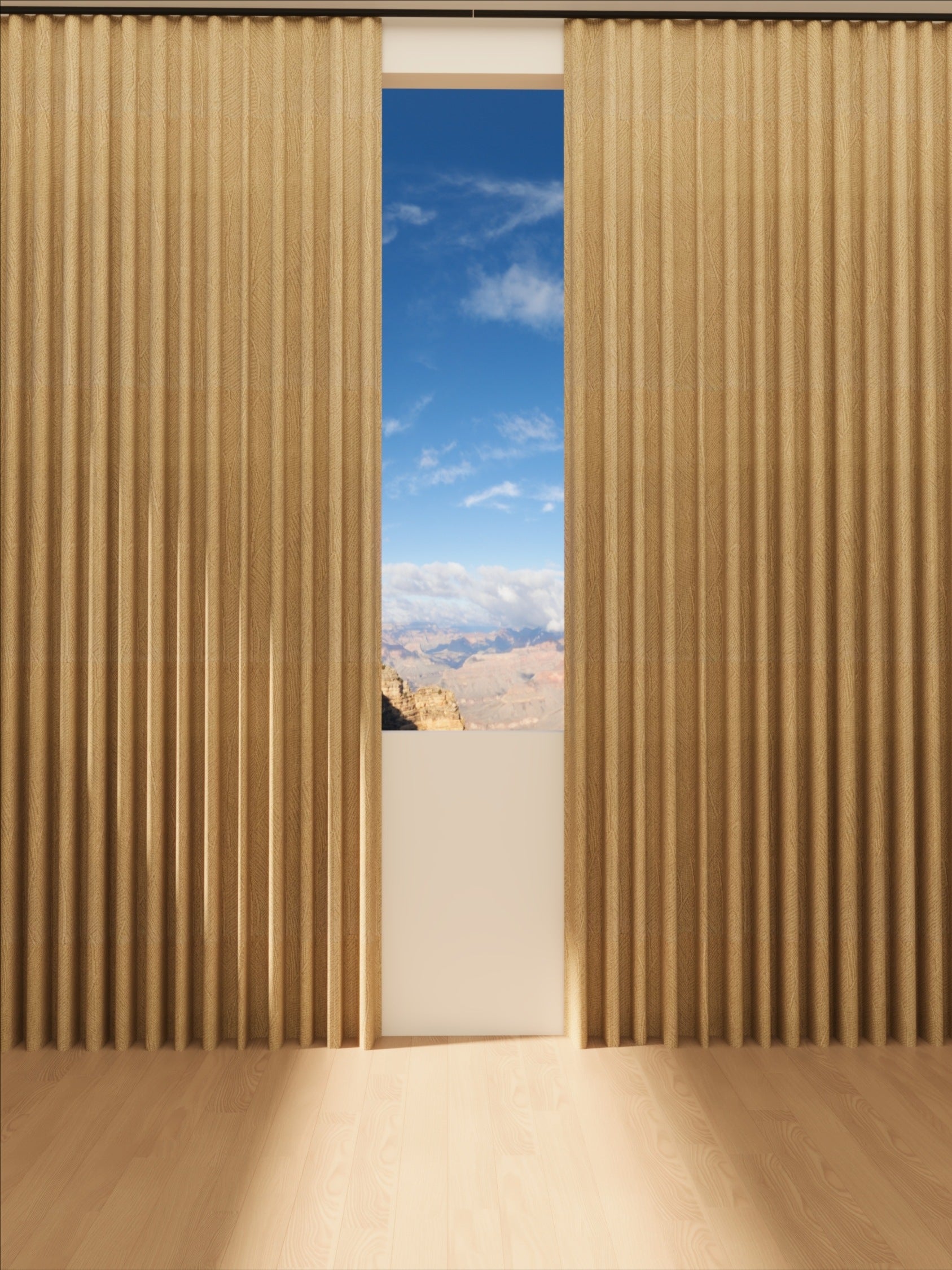 Velvet Deep Khaki Leaves Drape