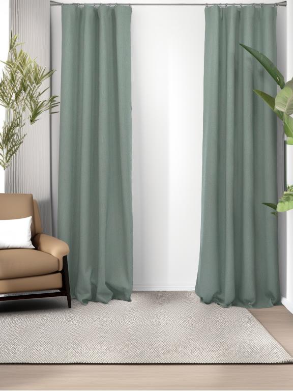 Velvet Deep Grey Leaves Drape