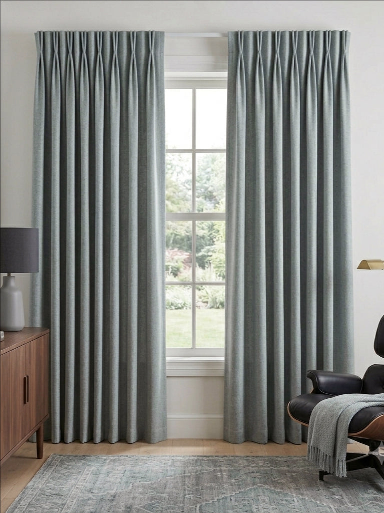 Premium Linen Winter Slate Gray Curtains