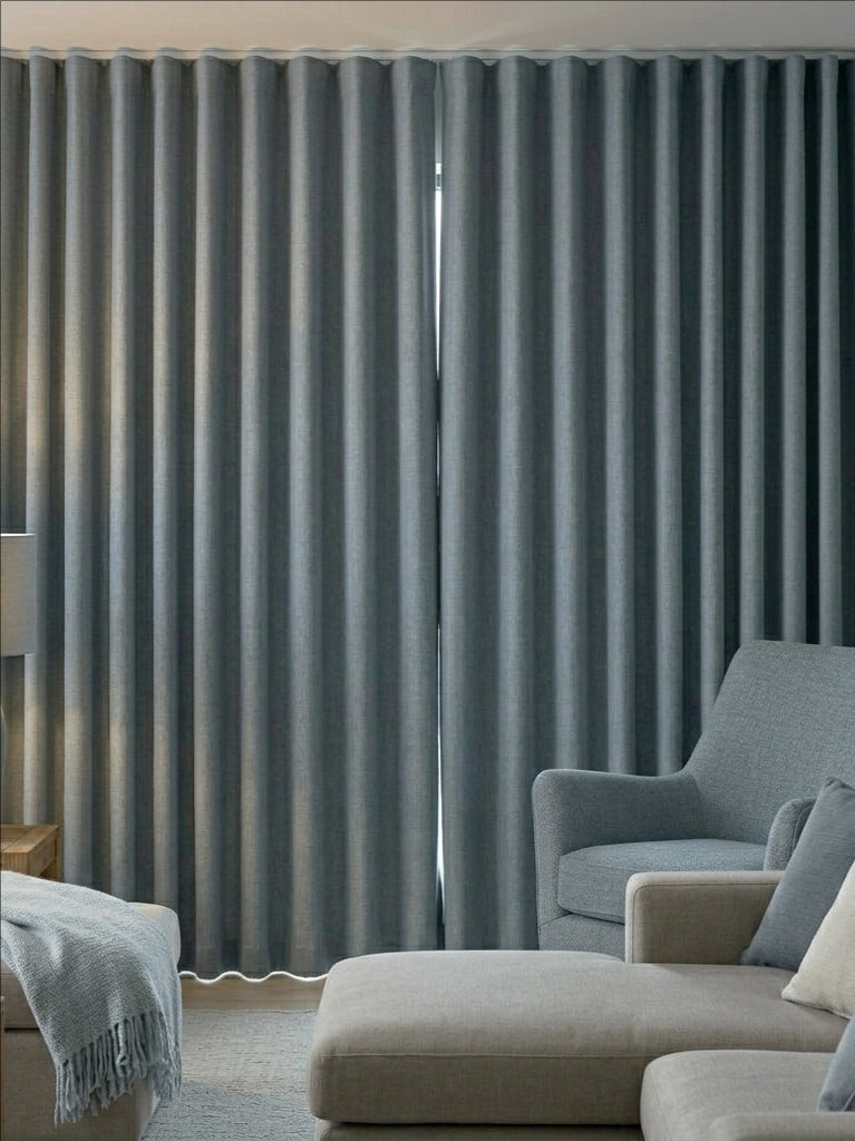 Premium Linen Steel Gray Curtains
