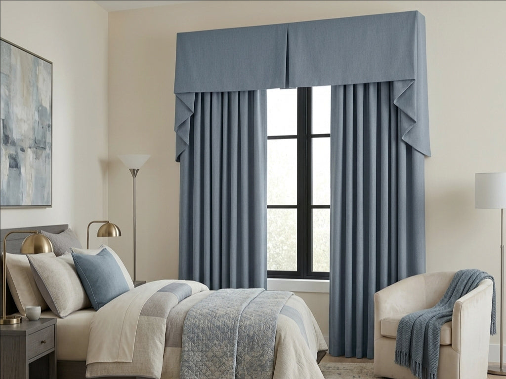 Premium Linen Steel Gray Valance