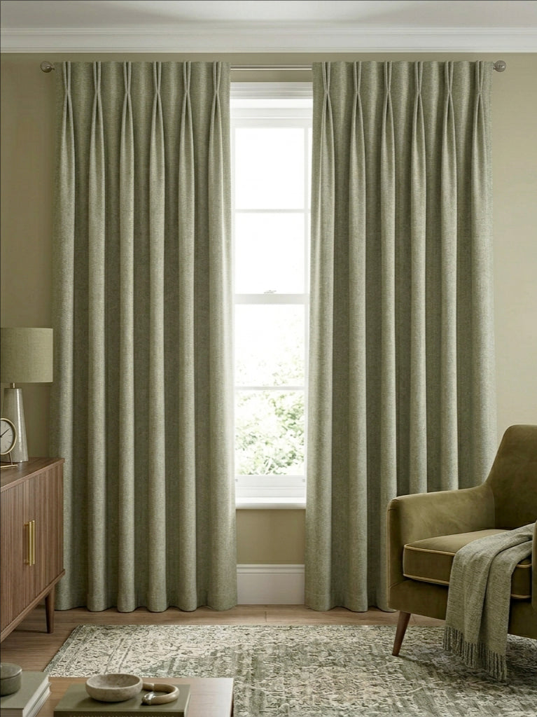 Premium Linen Olive Khaki Curtains