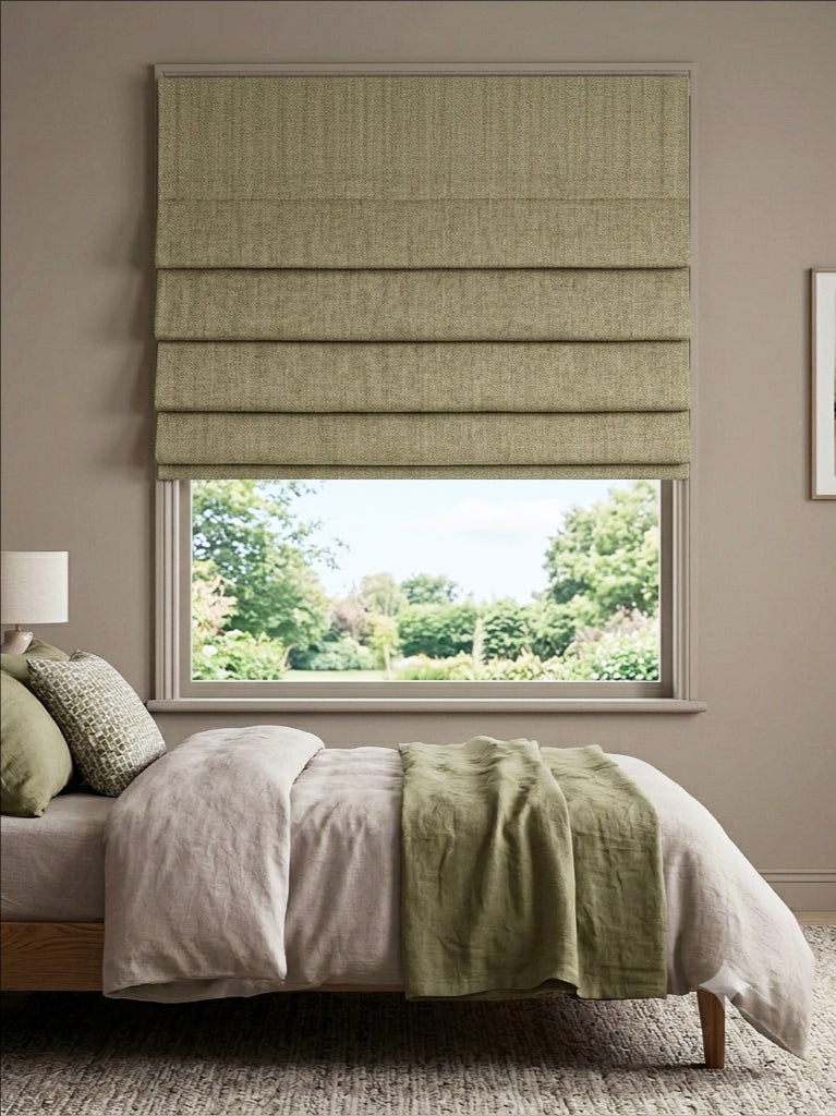 Premium Linen Sand Beige Roman Shade