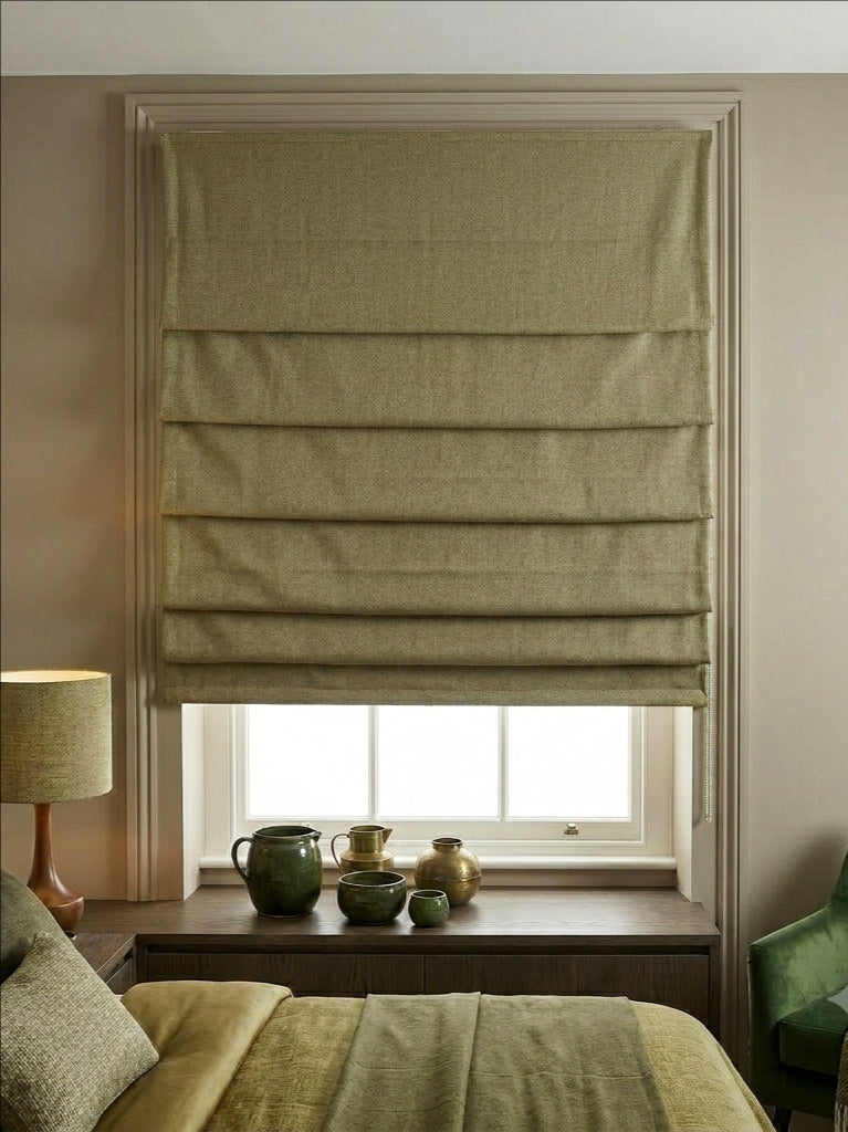 Premium Linen Warm Chestnut Roman Shade