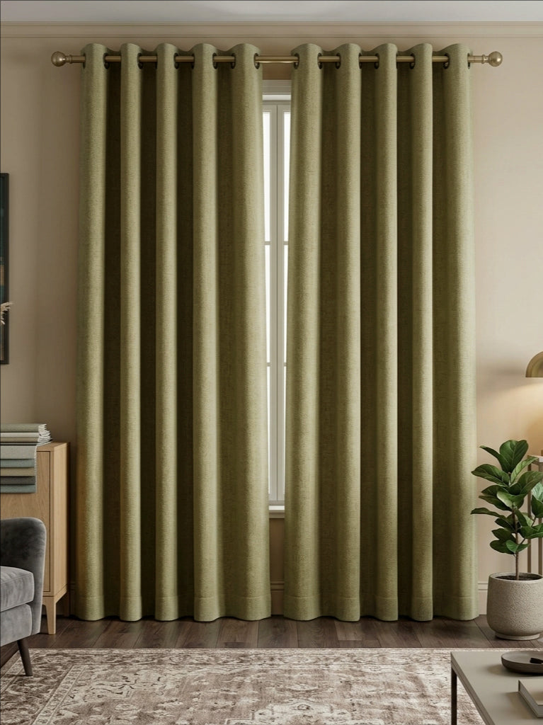 Premium Linen Warm Chestnut Curtains
