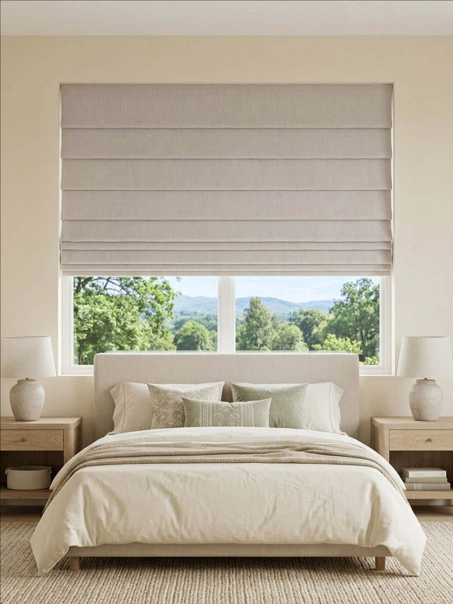 Premium Linen Dusty Rose Roman Shade