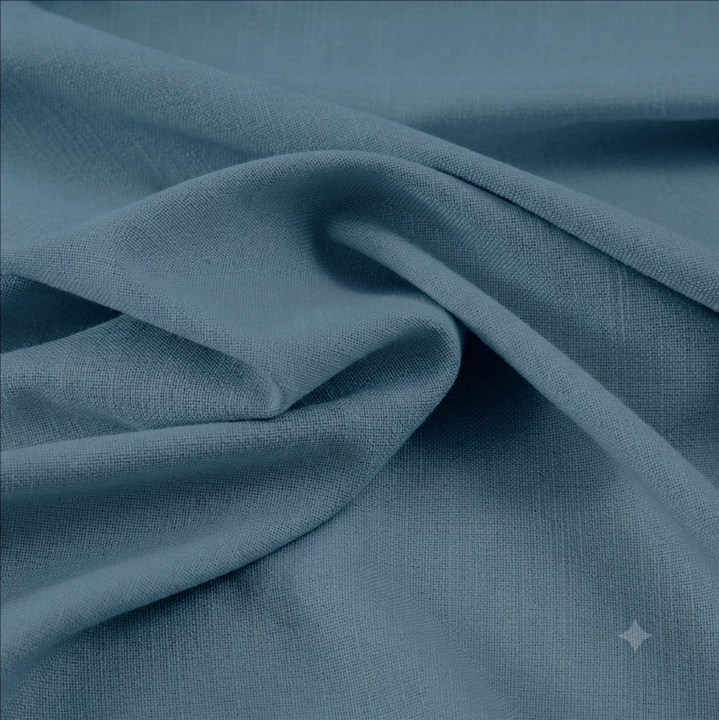Premium Linen Ocean Blue Curtain