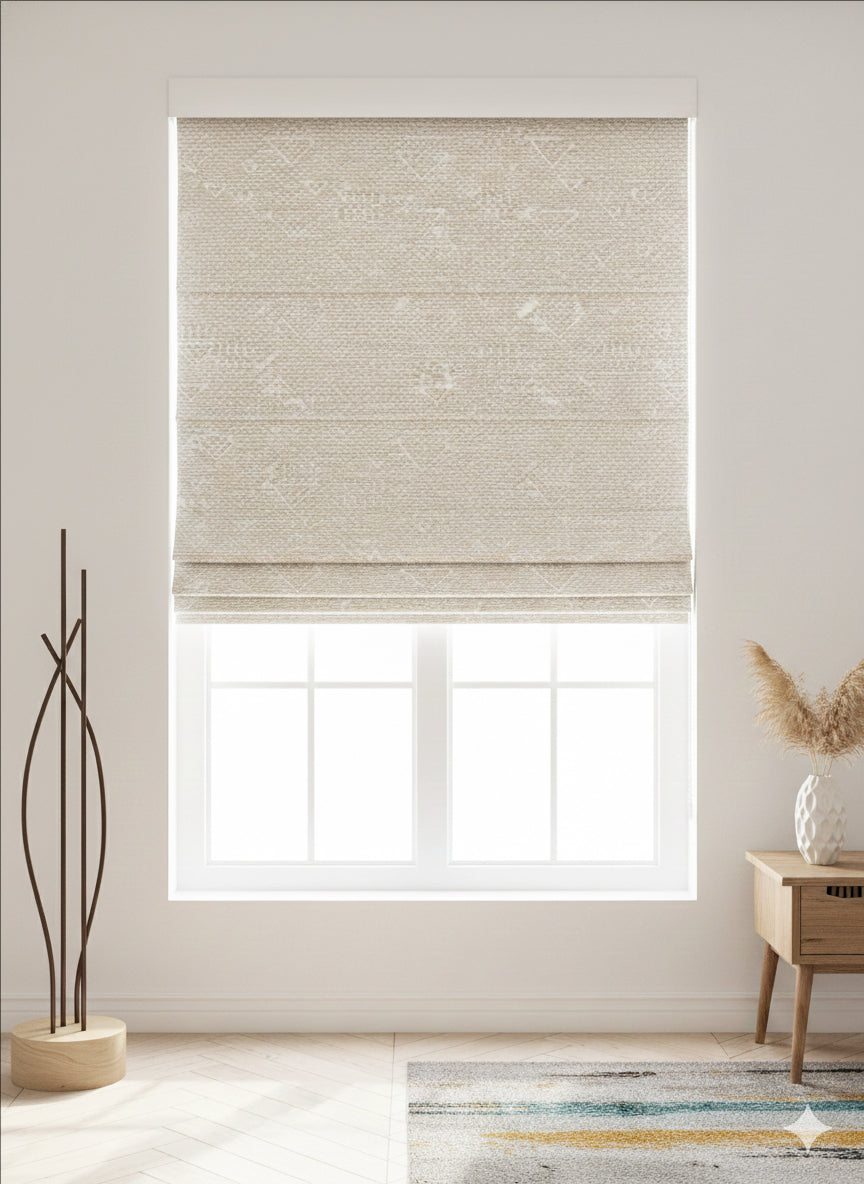 Diamond Beige & Toffee Roman Shade