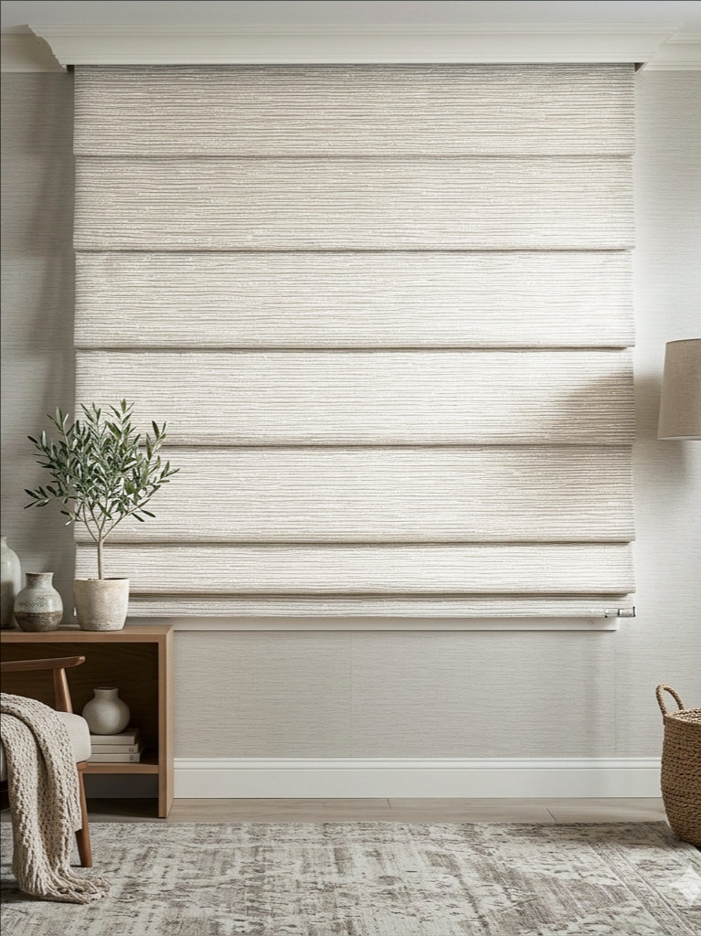 Waterflow Cream Roman Shade