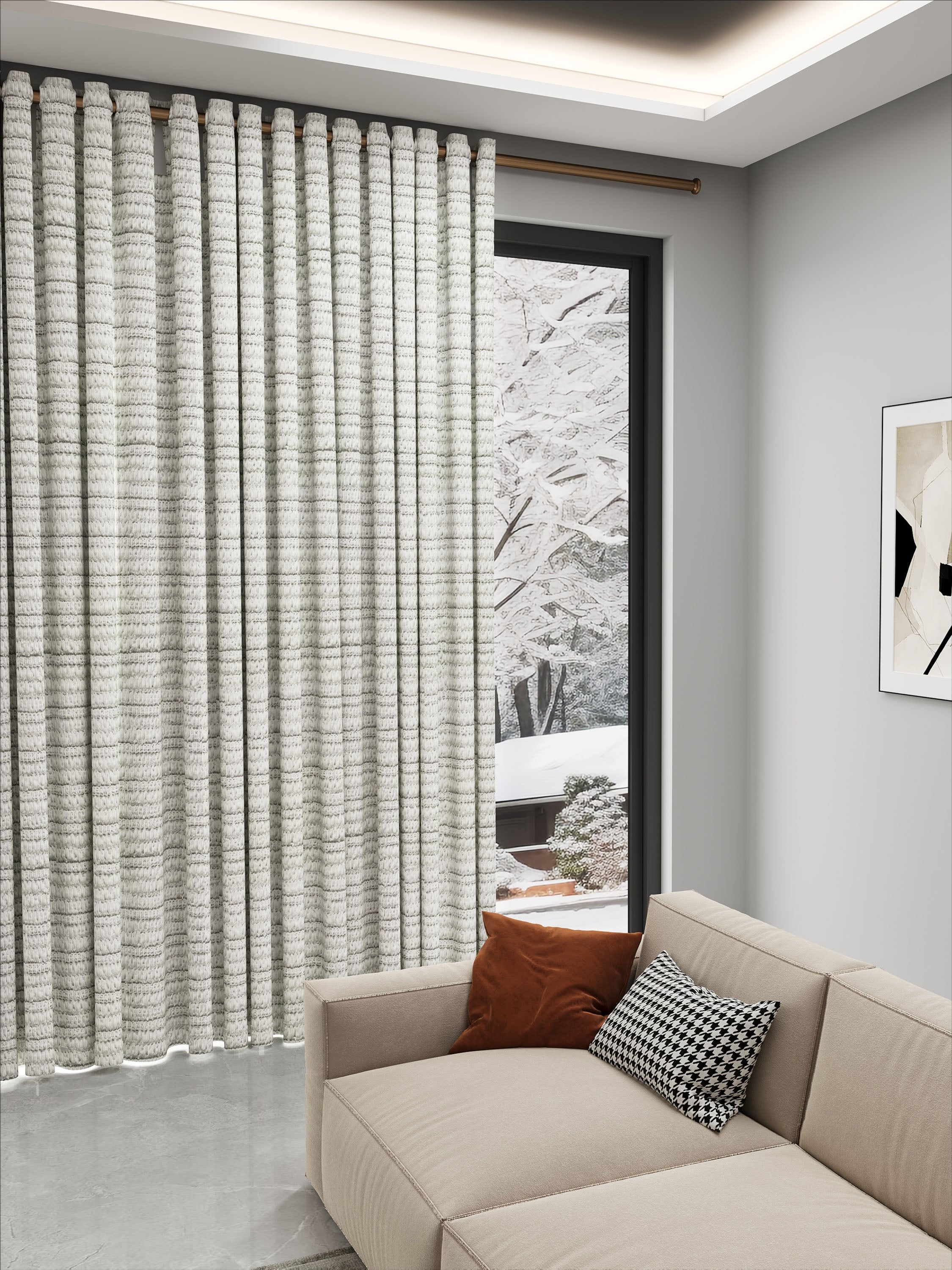Line White Drape