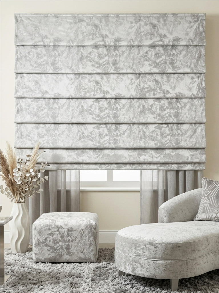 Twilight Grey Silver Roman Shade