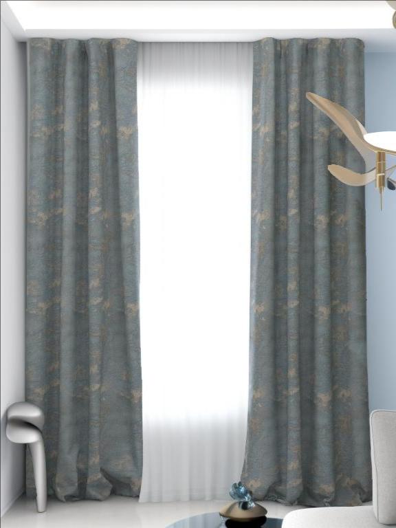 Twilight Sky Blue Silver Drape