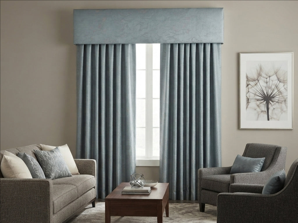 Twilight Sky Blue Silver Valance