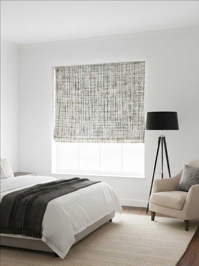 Lattice Silver Roman Shade