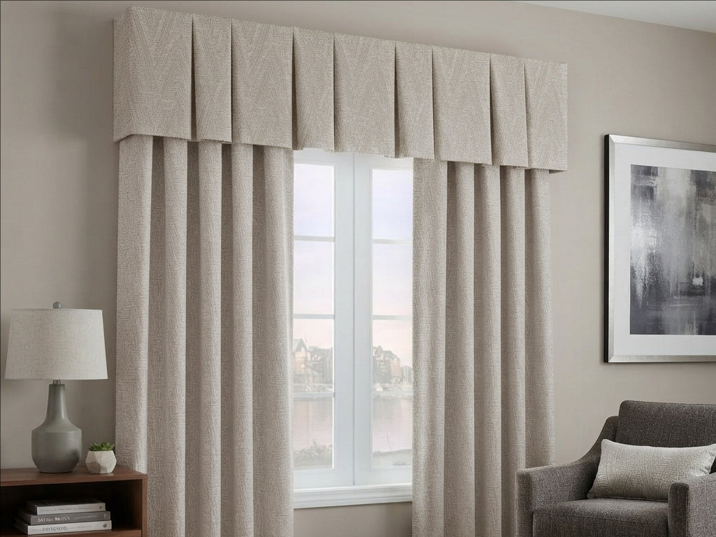 Embroidered Rhombus Brown Valance