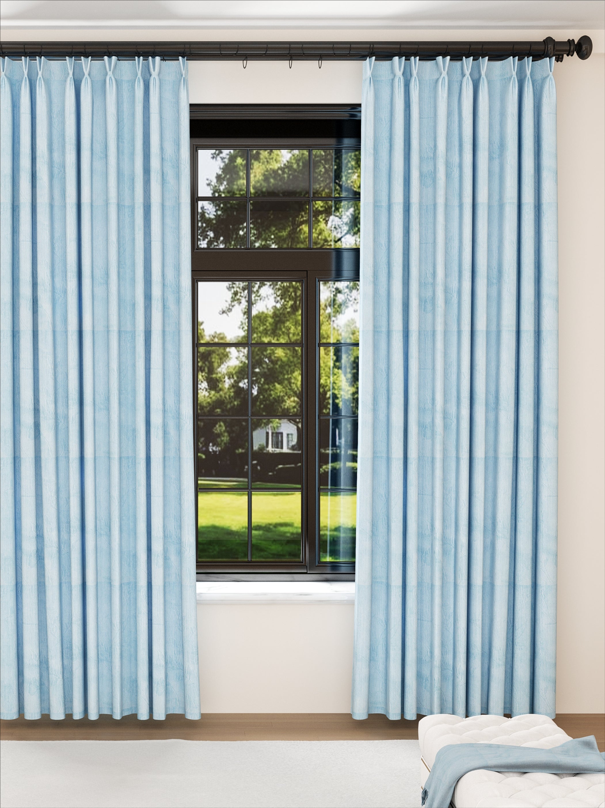 Sky Blue Floral Drape