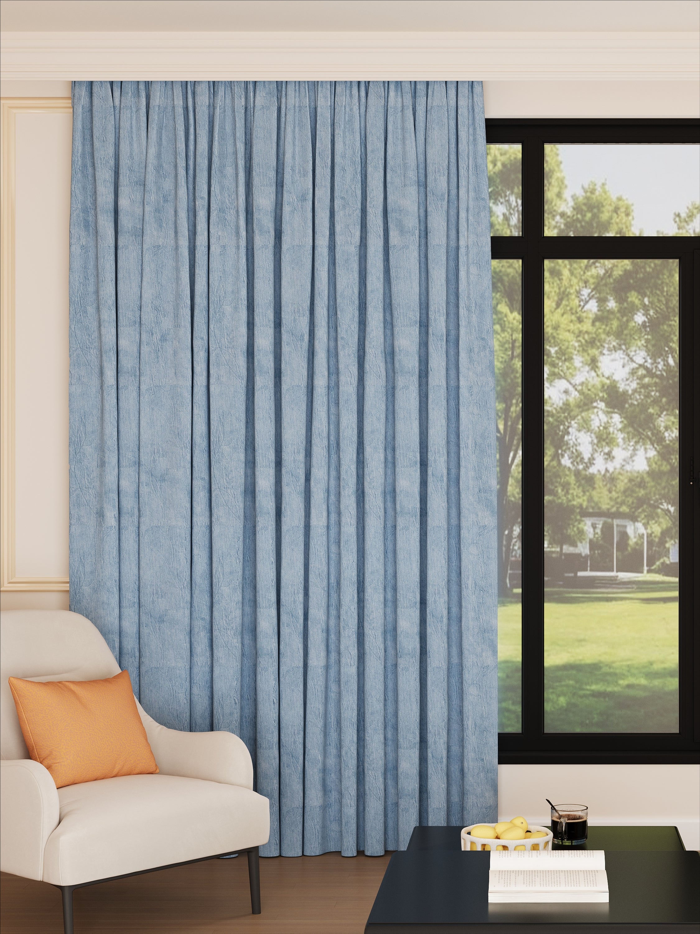 Ocean Blue Floral Drape
