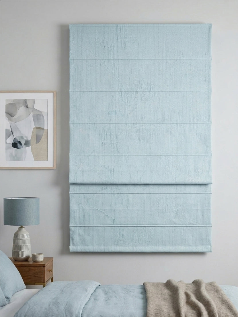 Pale Grey Floral Roman Shade