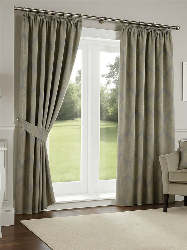 Wax Leaves Light Grey Drape