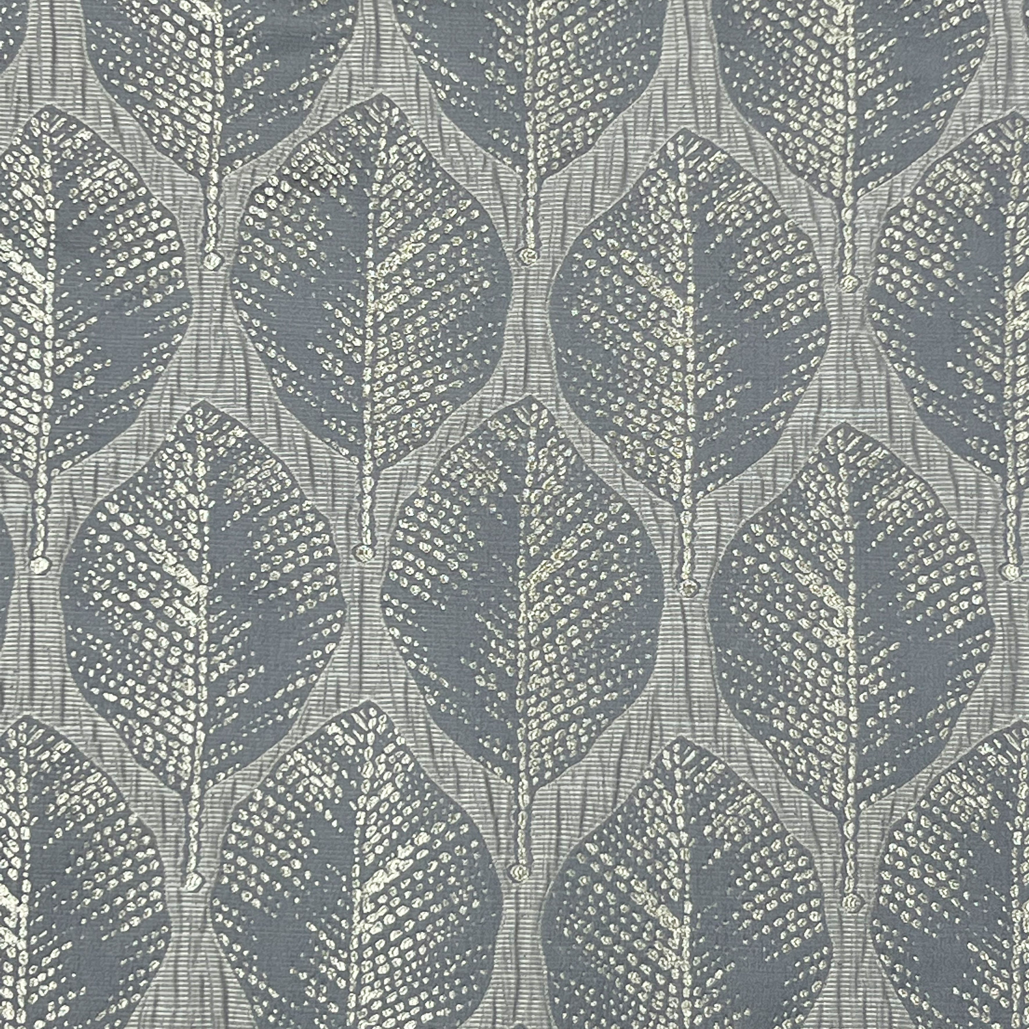 Wax Leaves Light Grey Valance
