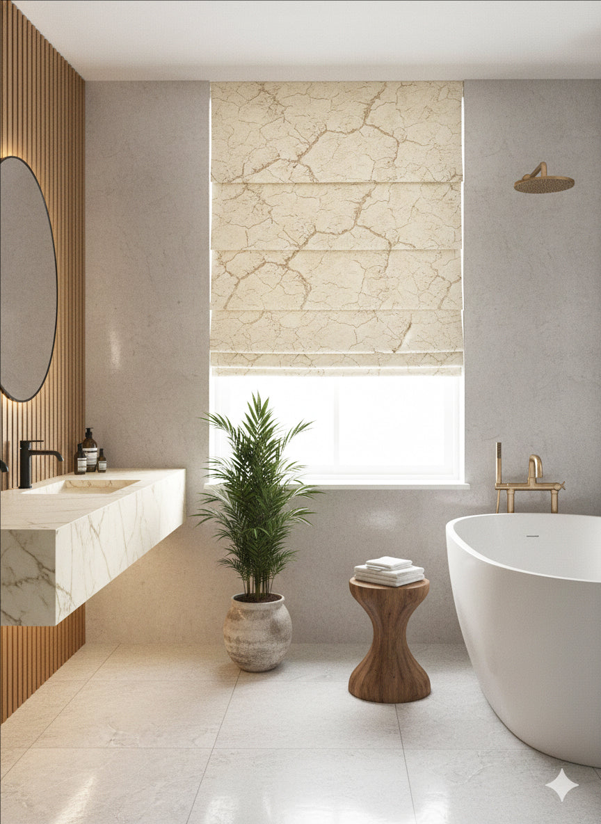 Tectonic Ivory Roman Shade