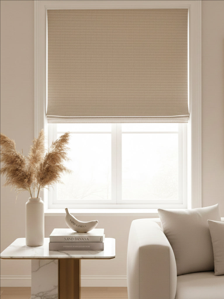 Longitude Smoke Roman Shade