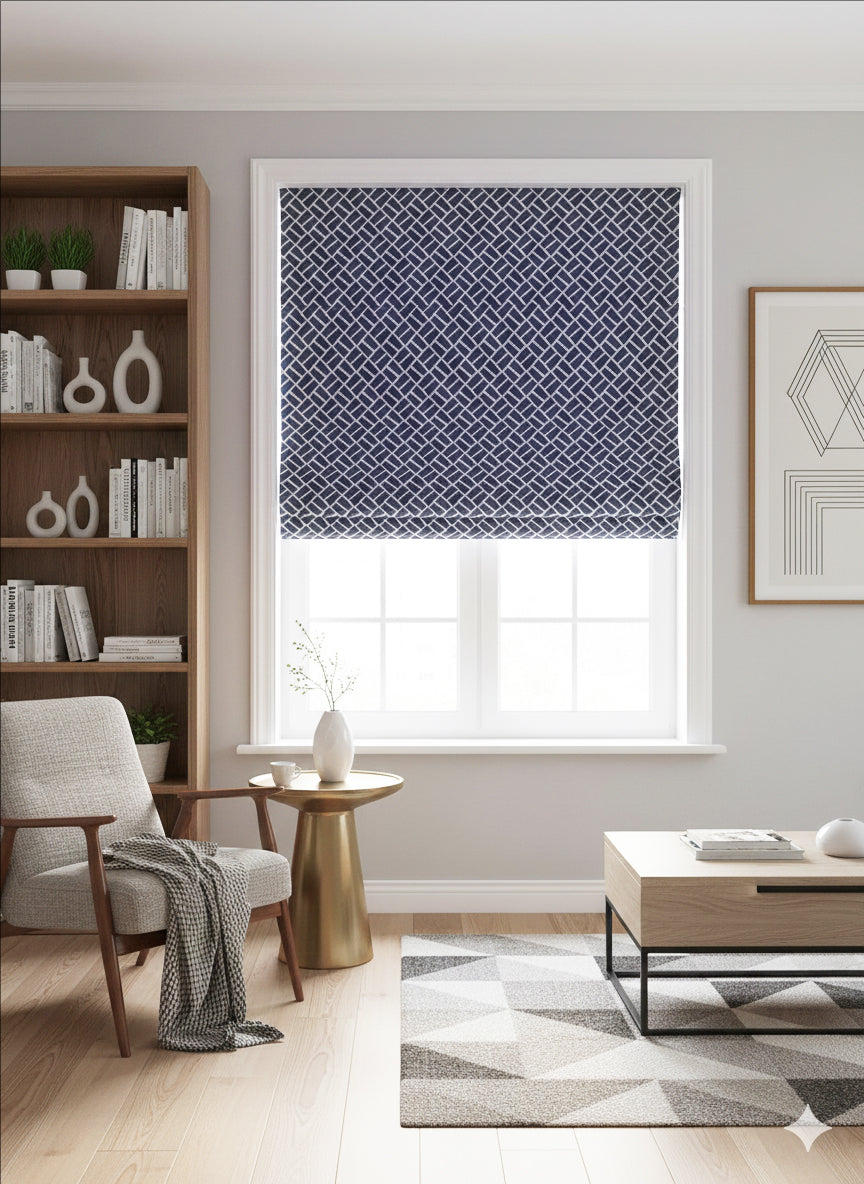 San Marco Steel Blue Roman Shade