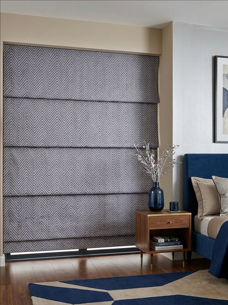Broadway Steel Blue Roman Shade