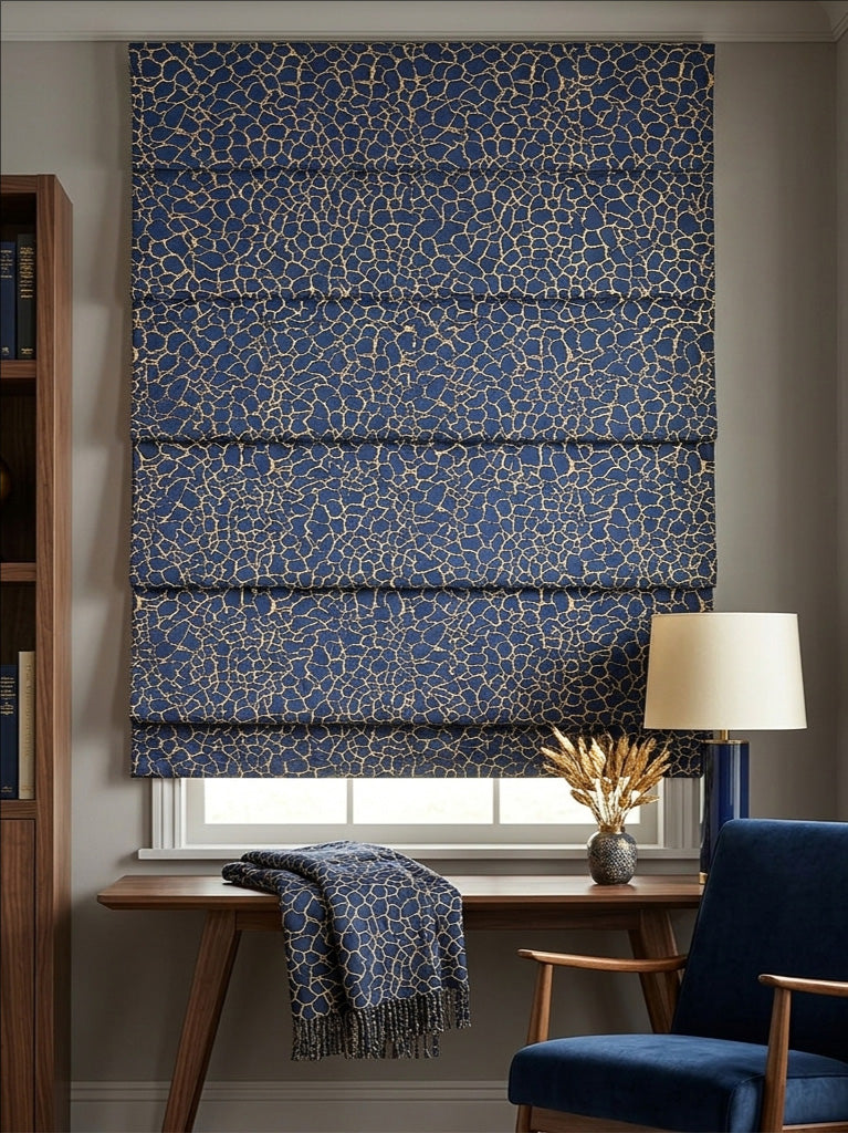 Tombouctou Steel Blue Roman Shade